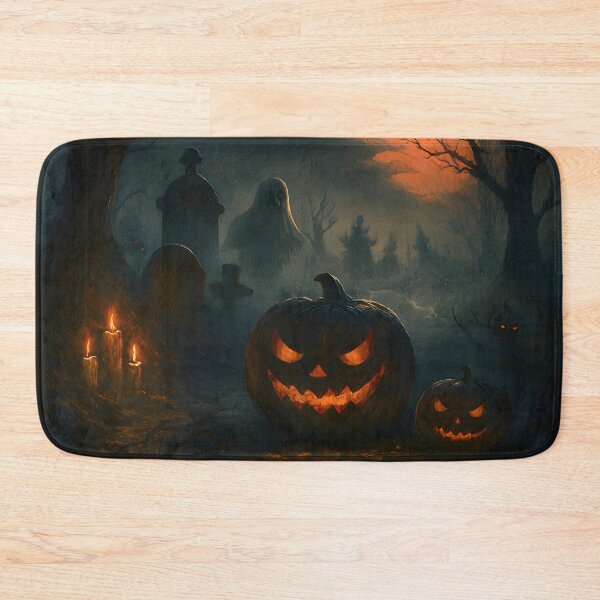 Item preview, Spooky Halloween Pumpkins in Haunted Graveyard designed and sold by PandaTShirtShop.