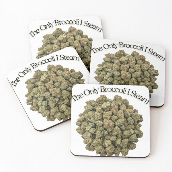 Item preview, “Broccoli never looked this fire.”  The Only Broccoli I Steam – Funny Cannabis Weed Sticker designed and sold by Rebel Fusion.