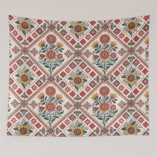 Item preview, Vibrant Folk Art Floral Seamless Pattern designed and sold by RGShirtWorks.