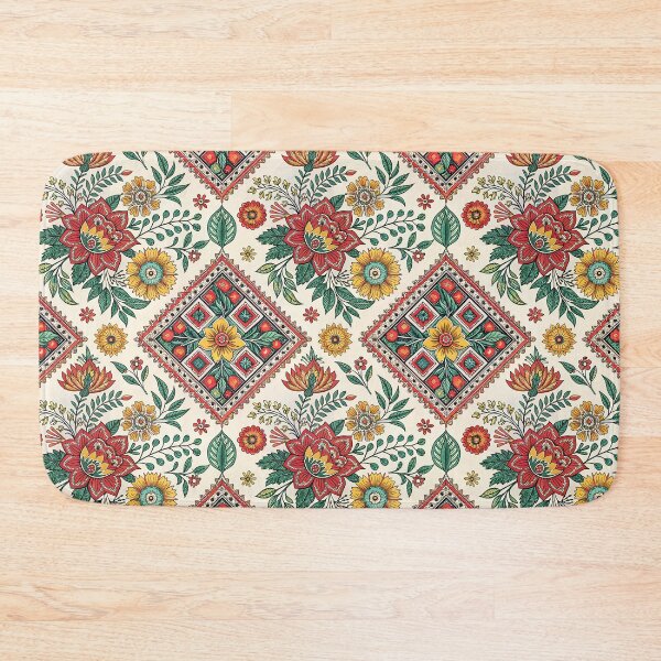 Item preview, Vibrant Folk Art Floral Seamless Pattern designed and sold by ML-Media.