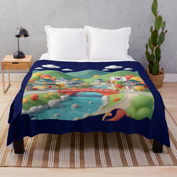 Item preview, Yangjeong Scenic View in Gyeongnam Korea 3D Cute Sketch with Korean Flag designed and sold by PaintMeWorld.