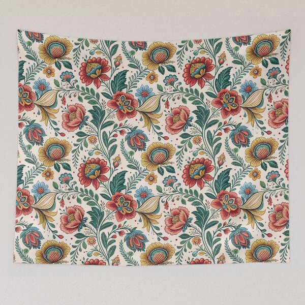Item preview, Vibrant Folk Art Floral Seamless Pattern designed and sold by RGShirtWorks.