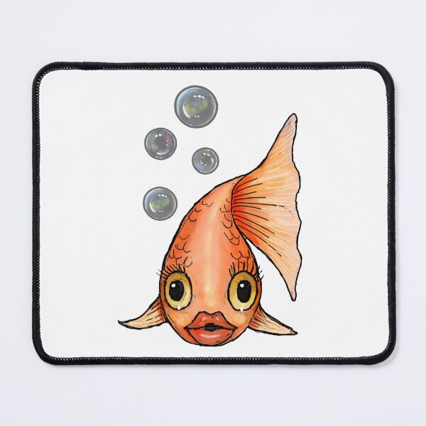 Item preview, Goldfish with Bubbles, Big-Eyed, Big Lipped Fish, Illustration designed and sold by JoyfulWhimsy.