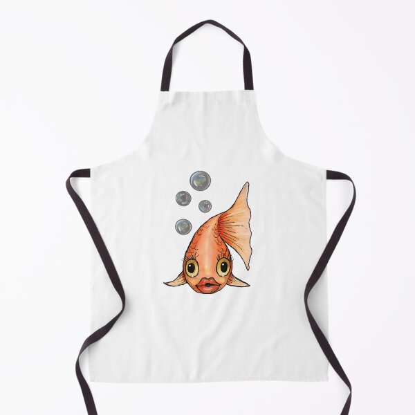 Item preview, Goldfish with Bubbles, Big-Eyed, Big Lipped Fish, Illustration designed and sold by JoyfulWhimsy.
