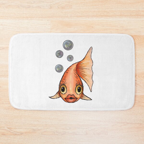 Item preview, Goldfish with Bubbles, Big-Eyed, Big Lipped Fish, Illustration designed and sold by JoyfulWhimsy.