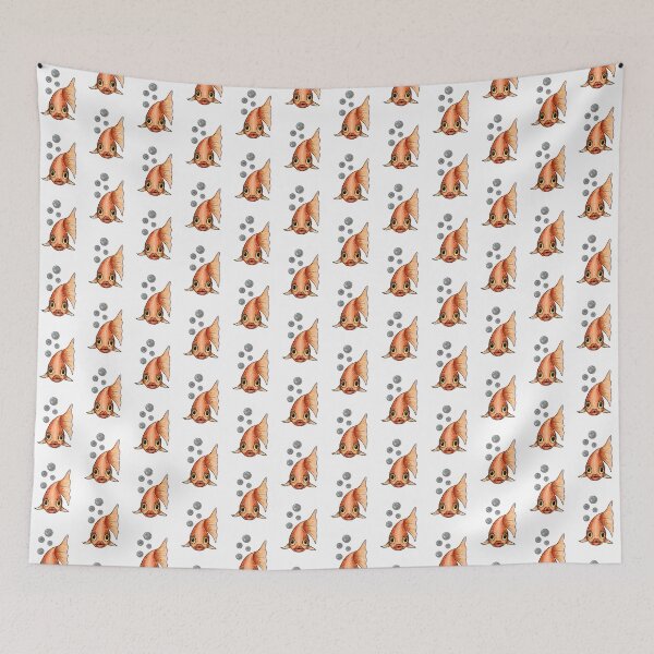 Item preview, Goldfish with Bubbles, Big-Eyed, Big Lipped Fish, Illustration designed and sold by JoyfulWhimsy.