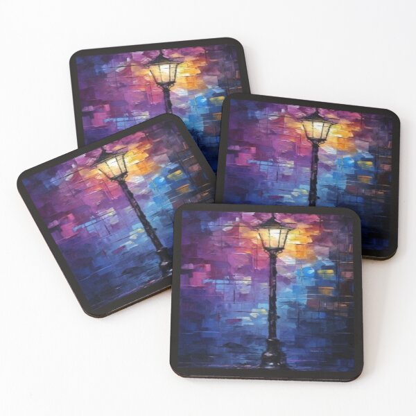 Item preview, Street Lamp in Colorful Night Artwork  designed and sold by NivyasArtistry.