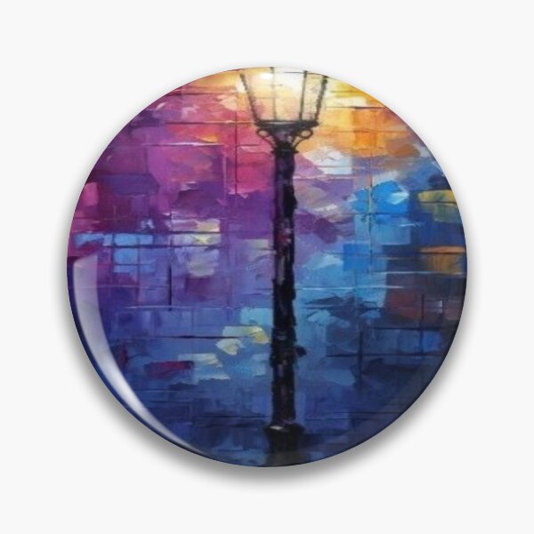 Item preview, Street Lamp in Colorful Night Artwork  designed and sold by NivyasArtistry.