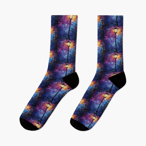 Item preview, Street Lamp in Colorful Night Artwork  designed and sold by NivyasArtistry.