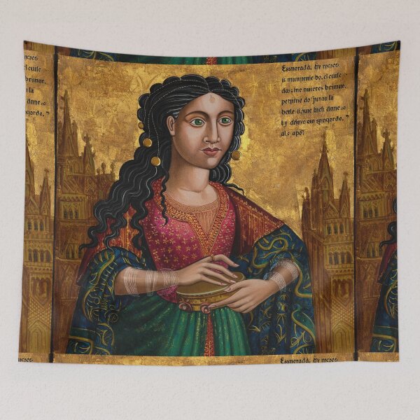 Item preview, Vintage Medieval style art of Esmeralda from the Hunchback of Notre Dame by Victor Hugo designed and sold by Vintage Designs +.