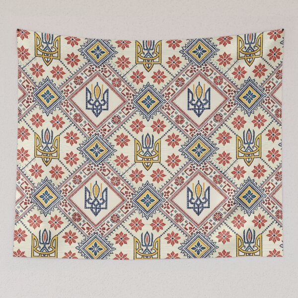 Item preview, Ukrainian Cross-Stitch Pattern with Trident designed and sold by RGShirtWorks.