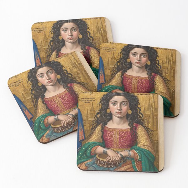 Item preview, Vintage Medieval style art of Esmeralda from the Hunchback of Notre Dame by Victor Hugo designed and sold by Vintage Designs +.