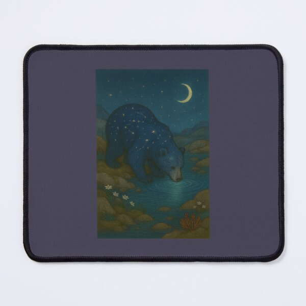 Item preview, Bear in Moonlit Forest – Mystical Wildlife Fantasy Art Print designed and sold by StudioTZ.