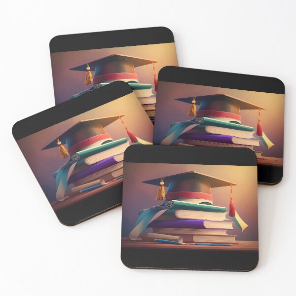 Item preview, Graduation illustration background with graduation hat and books. AI Generative content designed and sold by dvoevnore.