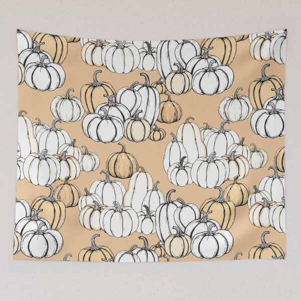 Item preview, Soft Line Pumpkin Illustration Pattern designed and sold by UnhingedBird.