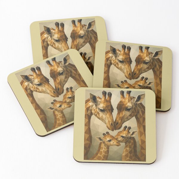 Item preview, “Geometric Giraffe Family – Bond of Love” designed and sold by GeoWild Designs.
