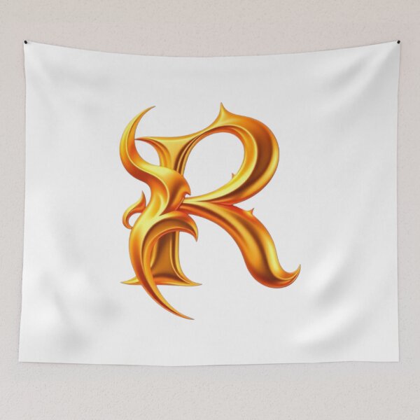 Item preview, Golden Flame Letter R – Luxury 3D Alphabet Design designed and sold by 1TruthMatrix.