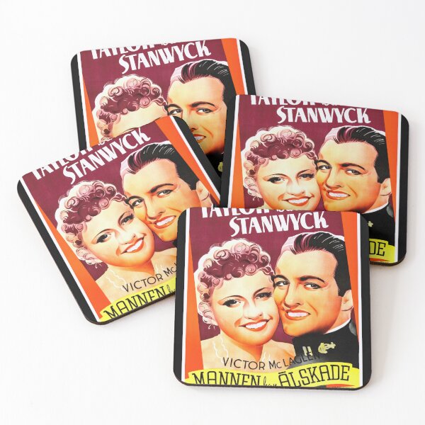 Item preview, Vintage Movie Poster | The Man I Love | Art Deco Style | Classic Hollywood | Robert Taylor & Barbara Stanwyck designed and sold by artofuniverse.