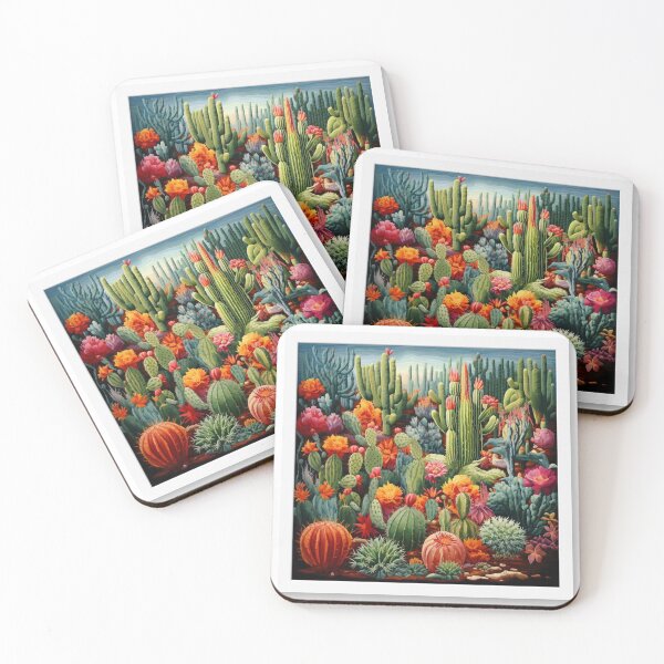 Item preview, Embroidery picture succulent cactus garden colorful needlework white framed designed and sold by G-M-Designs.