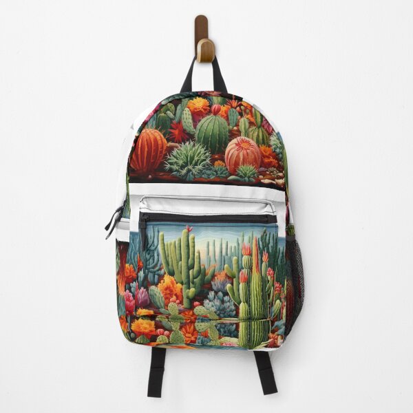 Item preview, Embroidery picture succulent cactus garden colorful needlework white framed designed and sold by G-M-Designs.