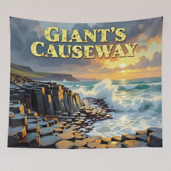 Item preview, Giants Causeway: Vintage-Style Painterly Travel Poster designed and sold by LSVart.