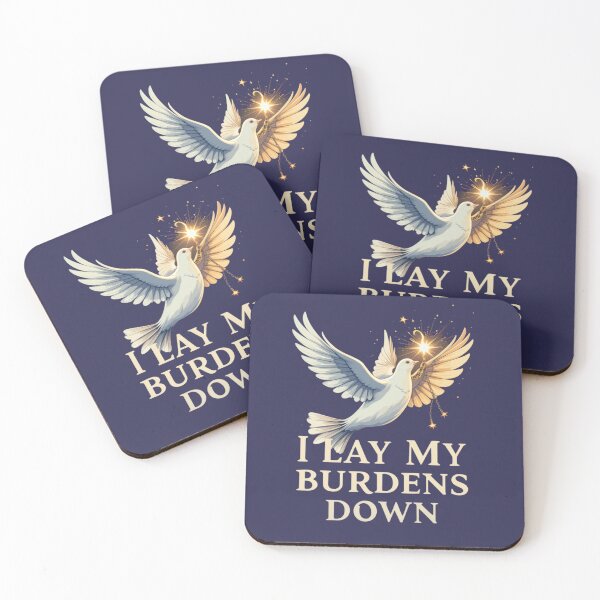 Item preview, “I Lay My Burdens Down” | Christian Dove & Bible Verse Design designed and sold by GJ Kul.