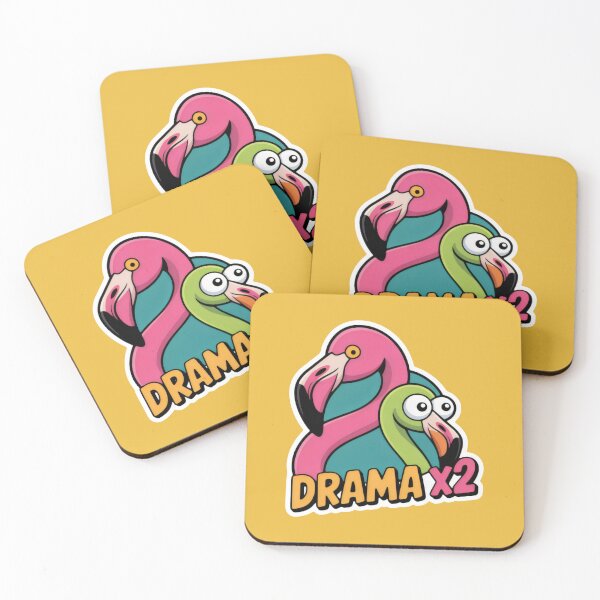 Item preview, Pink Flamingo with Calm Expression and Green Flamingo with Wide Eyes – Fun Sticker designed and sold by SplashTastic.