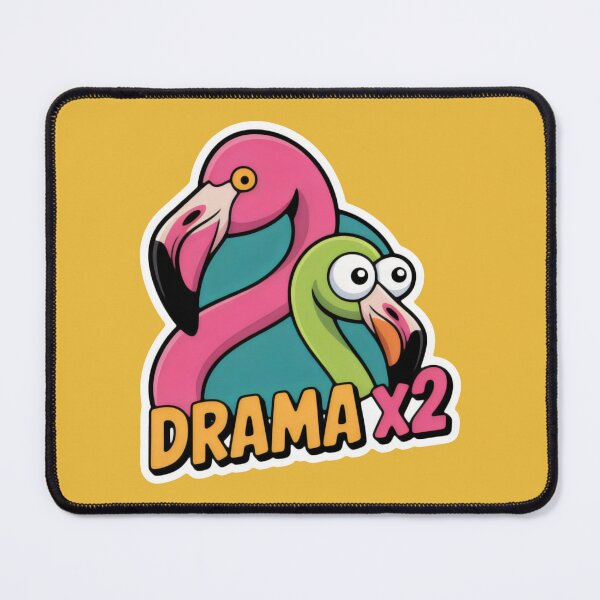 Item preview, Pink Flamingo with Calm Expression and Green Flamingo with Wide Eyes – Fun Sticker designed and sold by SplashTastic.