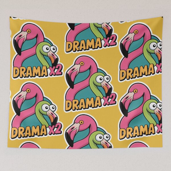 Item preview, Pink Flamingo with Calm Expression and Green Flamingo with Wide Eyes – Fun Sticker designed and sold by SplashTastic.