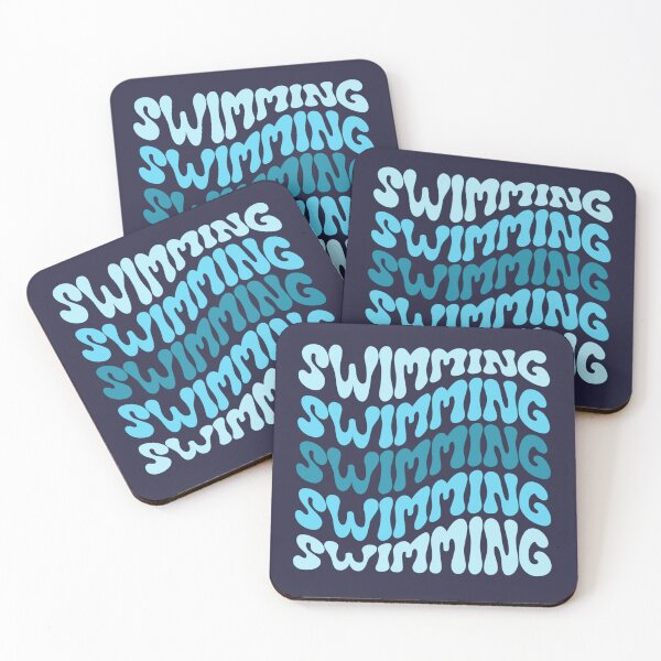 Item preview, Swimming Blue Wavy Retro Swimmer Groovy Swim designed and sold by StrideSuccess.