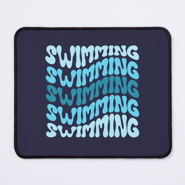 Item preview, Swimming Blue Wavy Retro Swimmer Groovy Swim designed and sold by StrideSuccess.