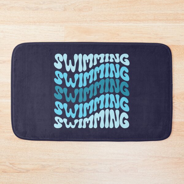 Item preview, Swimming Blue Wavy Retro Swimmer Groovy Swim designed and sold by StrideSuccess.