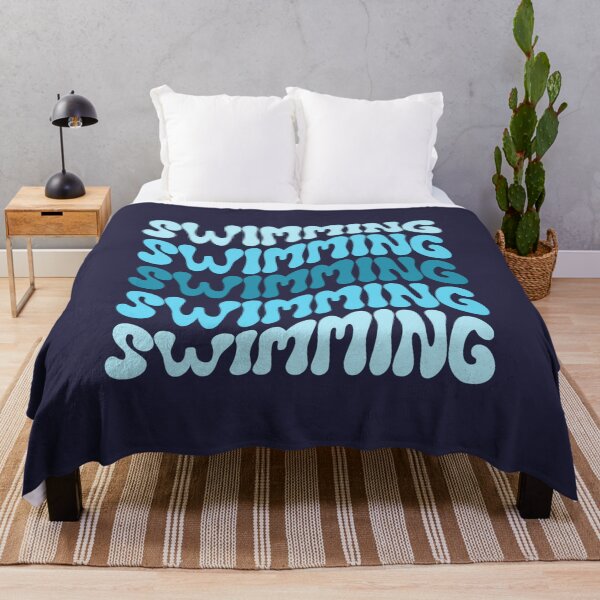 Item preview, Swimming Blue Wavy Retro Swimmer Groovy Swim designed and sold by StrideSuccess.