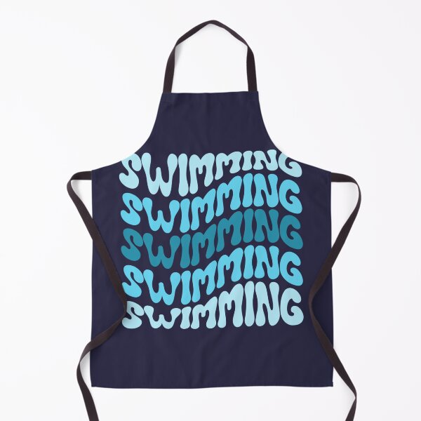 Item preview, Swimming Blue Wavy Retro Swimmer Groovy Swim designed and sold by StrideSuccess.