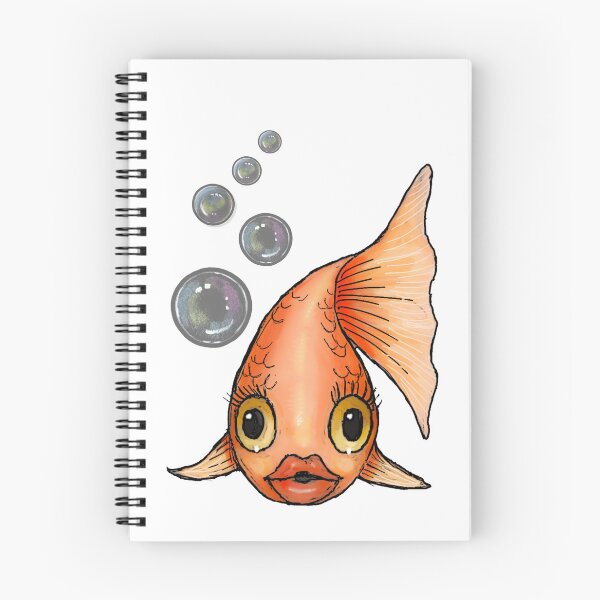 Item preview, Goldfish with Bubbles, Big-Eyed, Big Lipped Fish, Illustration designed and sold by JoyfulWhimsy.