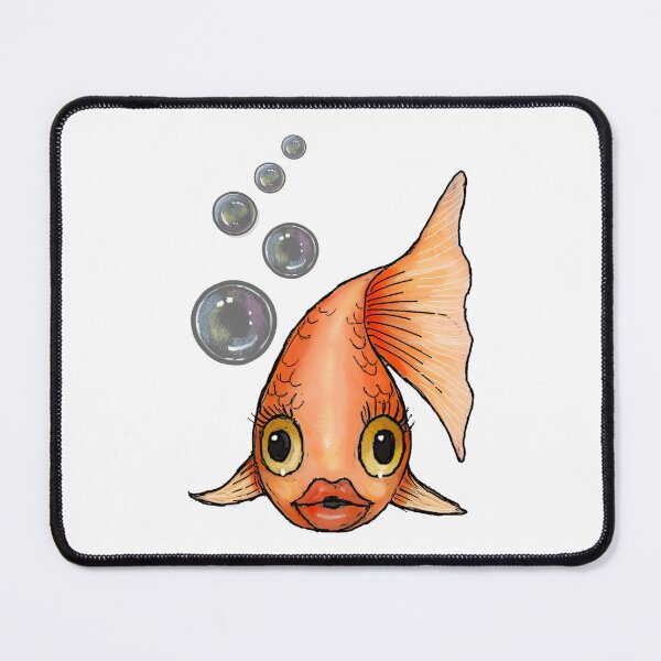 Item preview, Goldfish with Bubbles, Big-Eyed, Big Lipped Fish, Illustration designed and sold by JoyfulWhimsy.