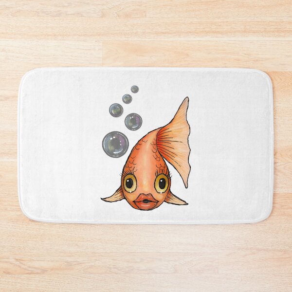 Item preview, Goldfish with Bubbles, Big-Eyed, Big Lipped Fish, Illustration designed and sold by JoyfulWhimsy.