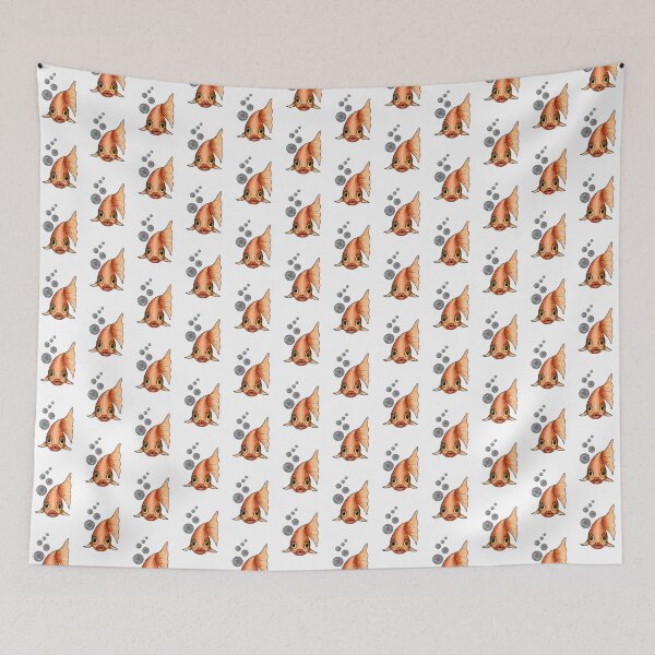 Item preview, Goldfish with Bubbles, Big-Eyed, Big Lipped Fish, Illustration designed and sold by JoyfulWhimsy.