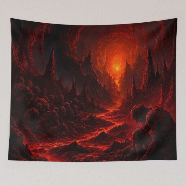 Item preview, Fiery Hellscape: A Mystical Underground World designed and sold by PandaTShirtShop.