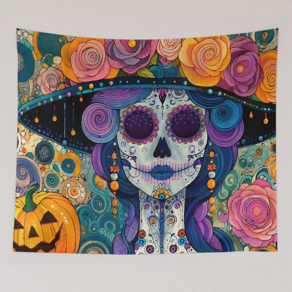 Item preview, Colorful Catrina Illustration - Day of the Dead Art and Mexican Tradition designed and sold by  Ojo de Lilith.