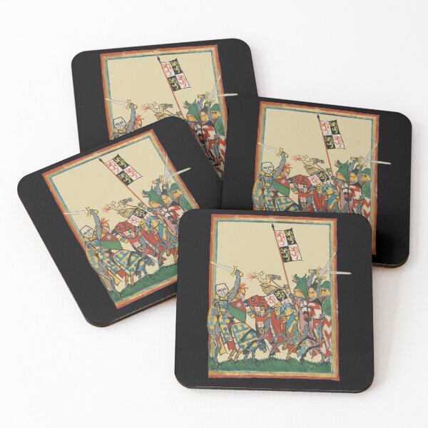 Item preview, Knights Charging Into Battle, 14th Century Codex Manesse designed and sold by Cat Lady Designs.
