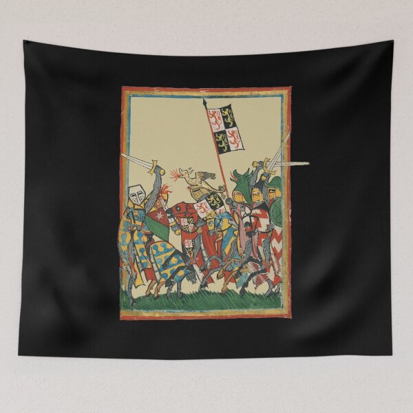 Item preview, Knights Charging Into Battle, 14th Century Codex Manesse designed and sold by Cat Lady Designs.