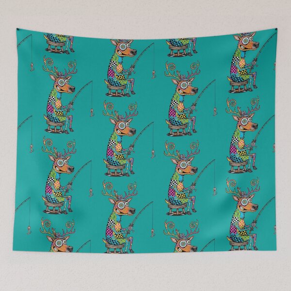 Item preview, Psychedelic Elk fishing  designed and sold by Too Kool Designing .