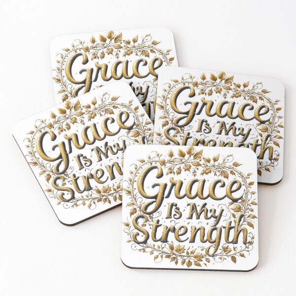 Item preview, “Grace Is My Strength” | Christian Bible Verse Wall Art & Faith Design designed and sold by GJ Kul.