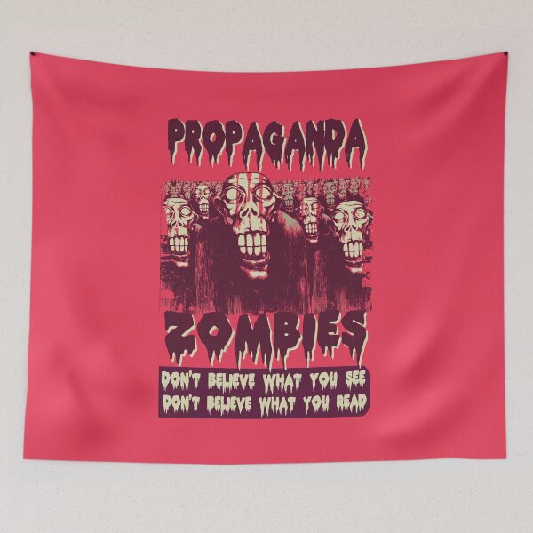 Item preview, Propaganda Zombies Vector Art – Dark Satire Graphic Tee, Anti-Propaganda Urban Design for Truth Seekers, Rebels & Critical Thinkers designed and sold by DreamFlux.