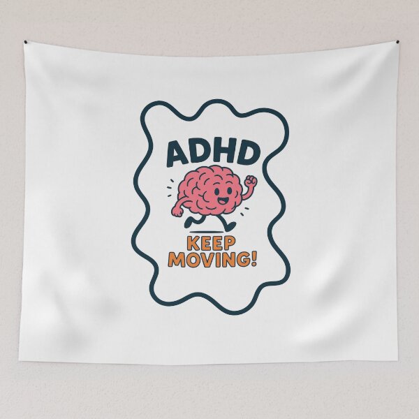 Item preview, ADHD Keep Moving - Running Brain Motivational Tee designed and sold by Moyeri.