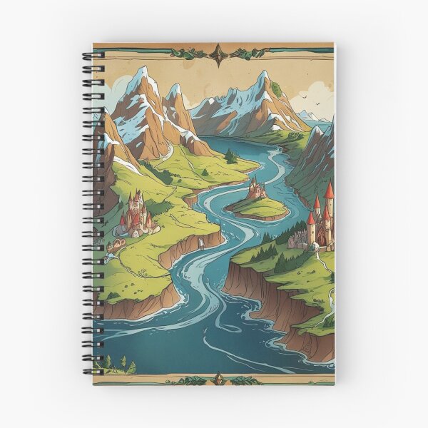 Item preview, An artistic fantasy map of an imaginary island with mountains designed and sold by Artshopprivate.