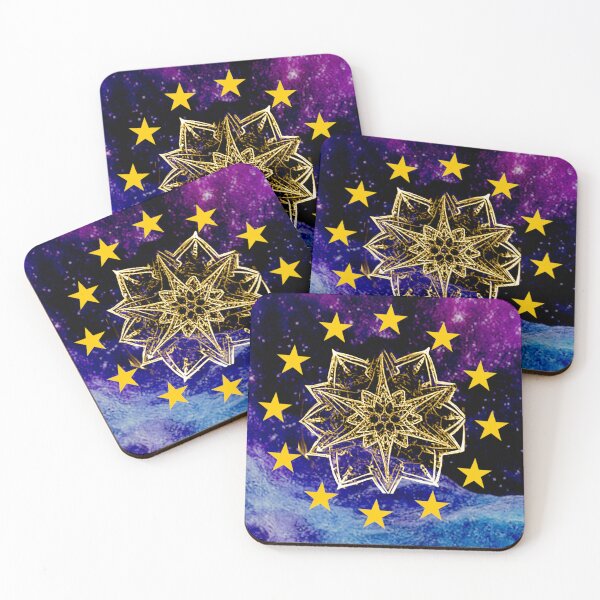 Item preview, Radiant Seljuk Star in the cocmos ,Bright golden Seljuk star surrounded by stars,Cosmic glow the seljukstar designed and sold by Raindreamart.
