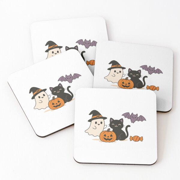 Item preview, Cute Ghost, cat, bat and jack o lantern designed and sold by SofieRG.