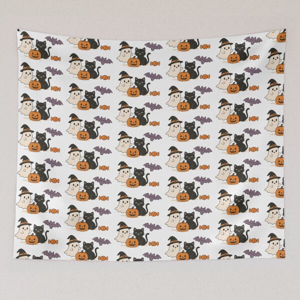 Item preview, Cute Ghost, cat, bat and jack o lantern designed and sold by SofieRG.